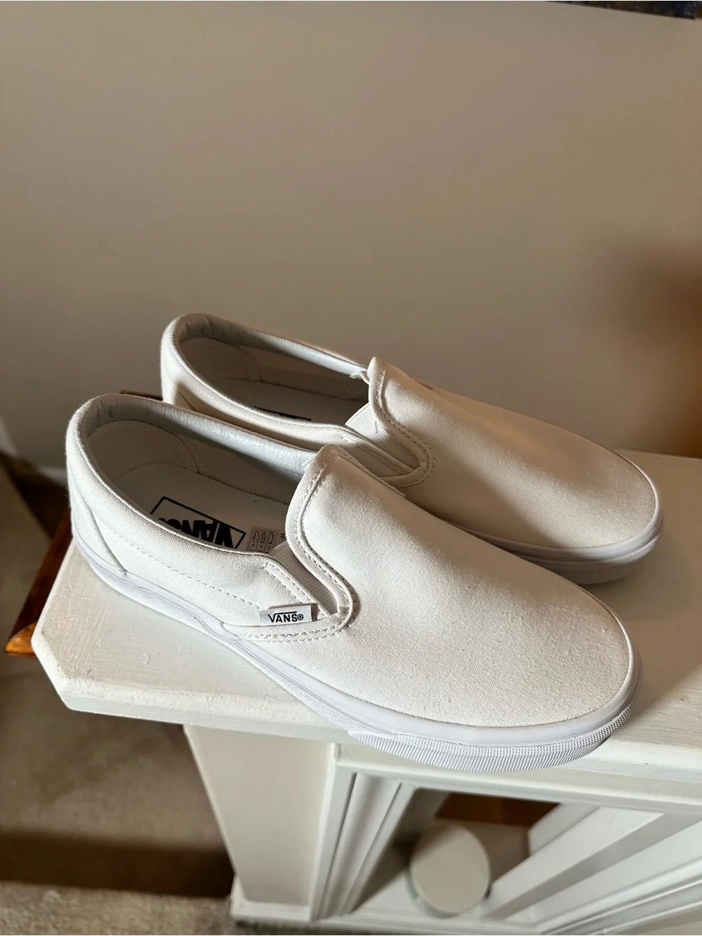 Vans White Classic Slip-On Canvas Loafers